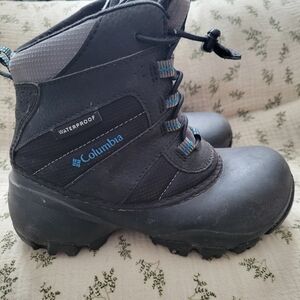Columbia Kids Black and Blue Waterproof Boots